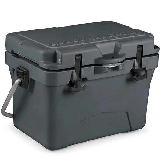 GemGear 20-Quart portable hard cooler with built-in ruler and bottle opener, gray on Tampa Home & Garden Store
