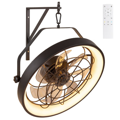 20in wall mounted fan with dimmable LED light, remote, timer, bronze finish DirectDeals on Tampa Home & Garden Store