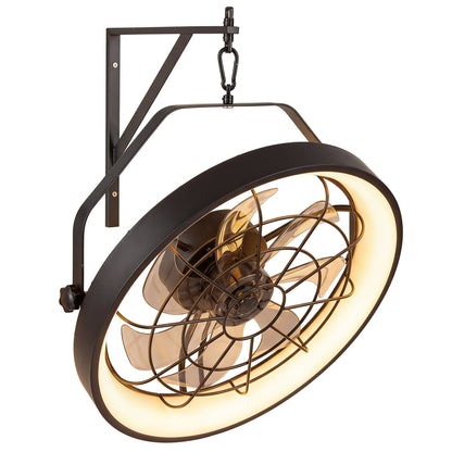 20in DirectDeals wall mounted ceiling fan with dimmable LED ring light and timer, dark bronze on Tampa Home & Garden Store