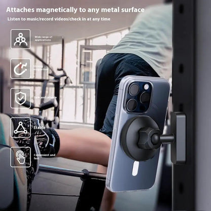 Multi-Function Mobile Phone Holder For Car Gym, black magnetic mount on metal surface on Tampa Home & Garden Store