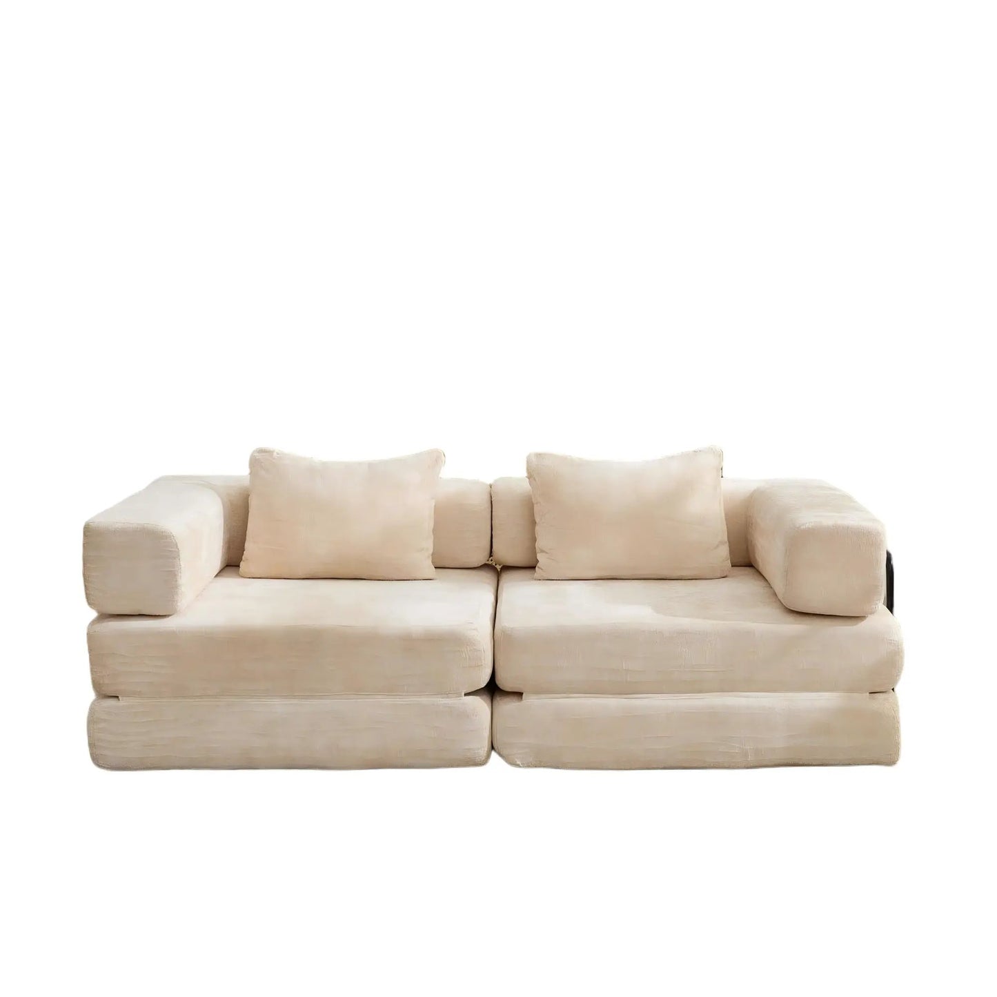 Convertible Floor Sofa Bed with Armrest