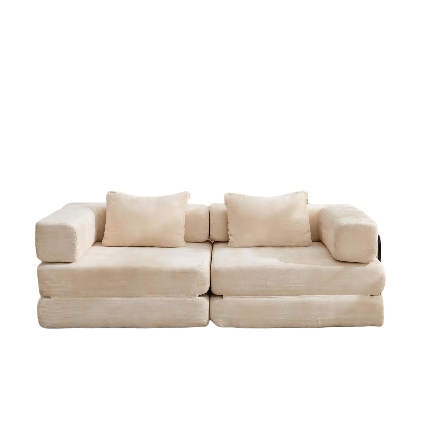 Compact Floor Sofa Bed With A Pillow And Frame