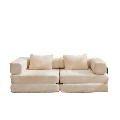 Compact Floor Sofa Bed With A Pillow And Frame