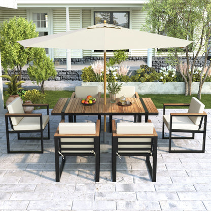 Seven Piece Outdoor Dining Table and Chair Set