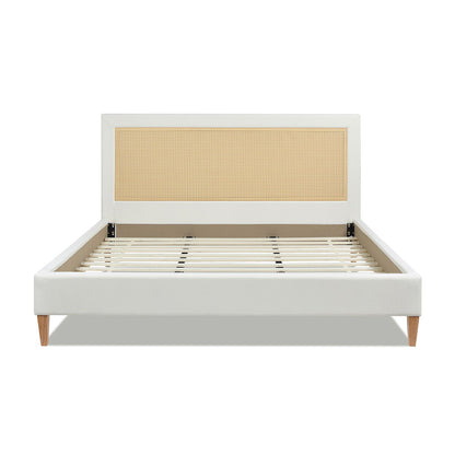 Haley Resin Wicker Upholstered Platform Bed