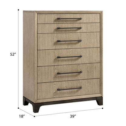 6 Drawer Chest with Smooth Glides brown woodgrain finish black metal pulls HouseOfZazla on Tampa Home & Garden Store