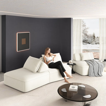 Modern Luxury Oversized Modular Sectional Sofa Set, 2 Piece Living Room, white upholstery on Tampa Home & Garden Store
