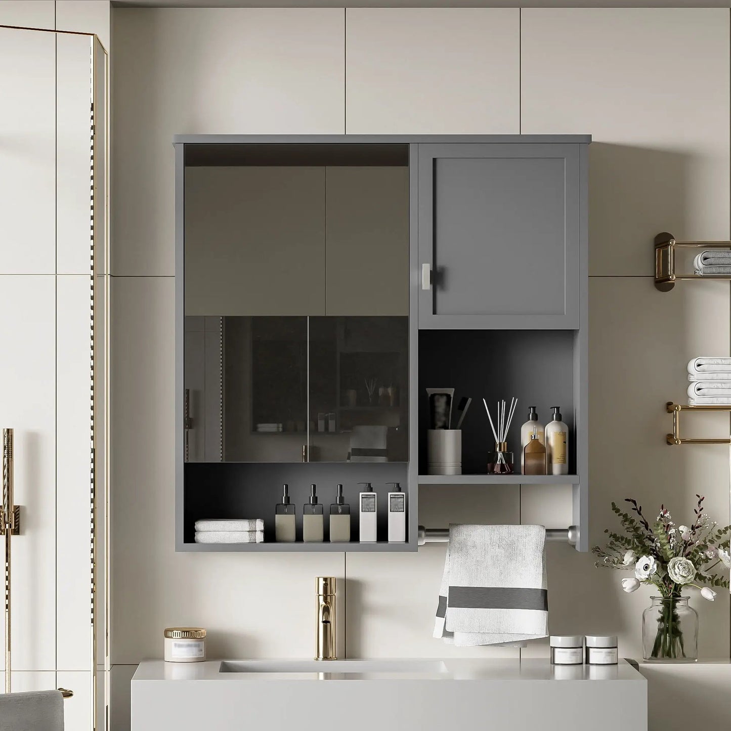Modern Wall Mounted Bathroom Cabinet With Mirror
