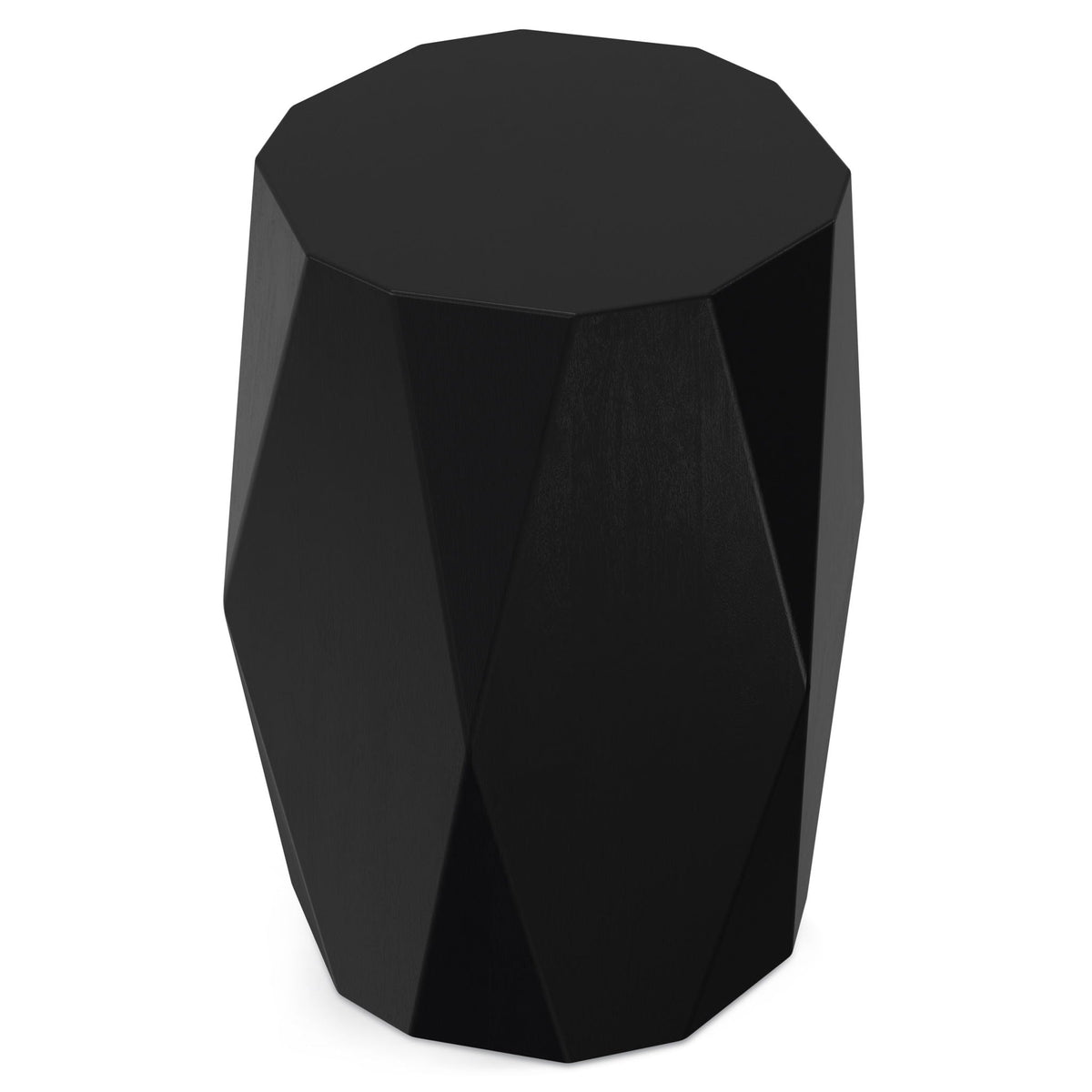 Judson Side Table matte black faceted hexagonal top with angular base HouseOfZazla on Tampa Home & Garden Store
