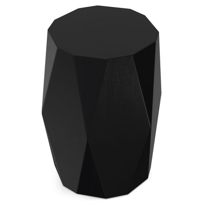 Judson Side Table matte black faceted hexagonal top with angular base HouseOfZazla on Tampa Home & Garden Store