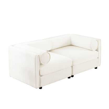 Modern Sofa with Storage and Cylindrical Backrest