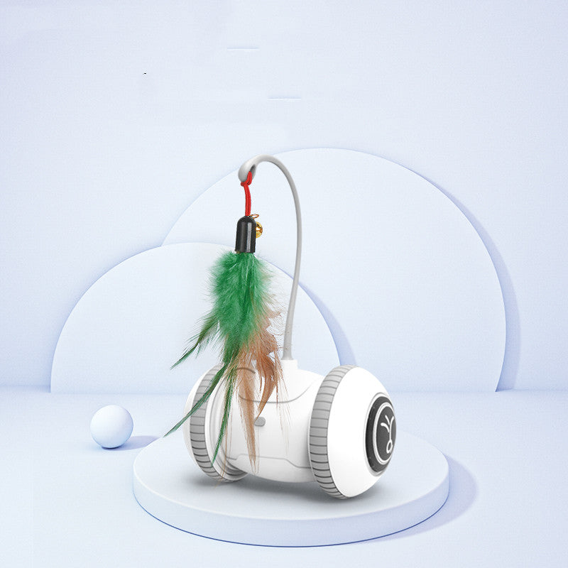 Interactive cat toy with interchangeable feathers, white base by Sell My Stuff on Tampa Home & Garden Store
