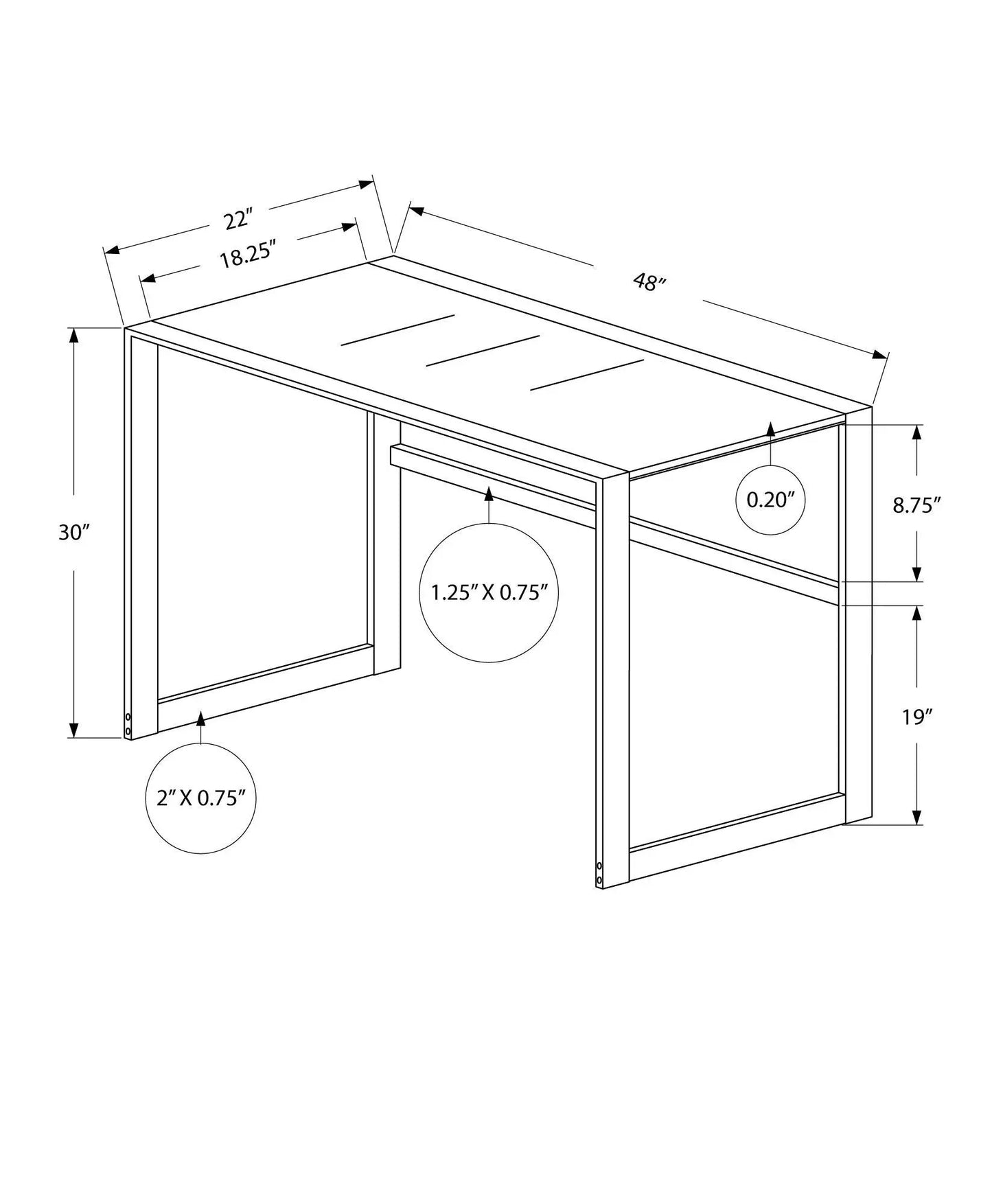 Computer desk blueprint in contemporary modern style by Unique Piece Furniture on Tampa Home & Garden Store