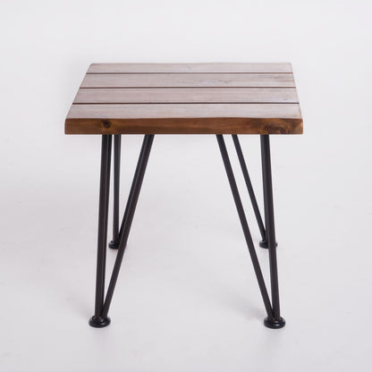 Zenith Industrial Accent Table Set of 2 Teak