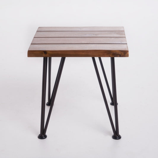 Zenith Industrial Accent Table Set of 2 Teak