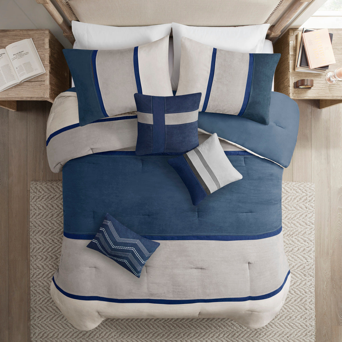 7 Piece Faux Suede Comforter Set For the Cal King