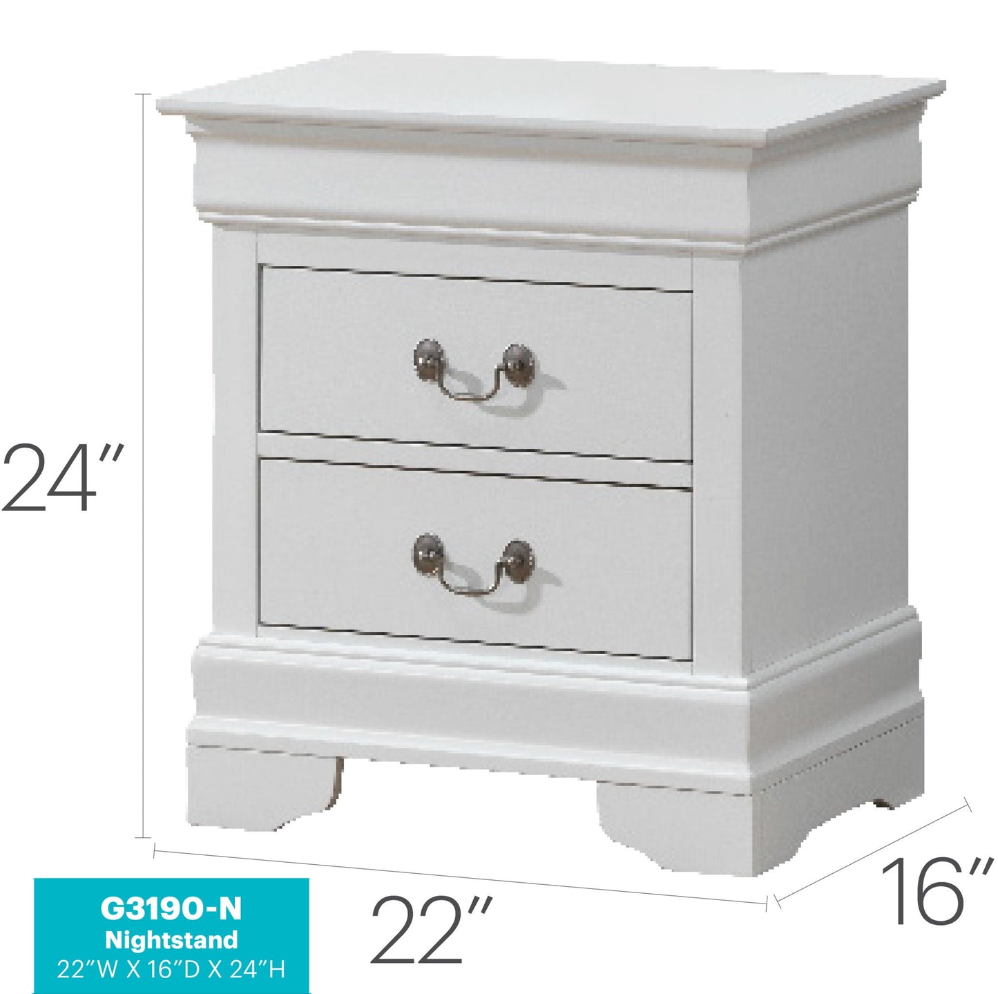 Louis Philippe Nightstand in Wood Veneer