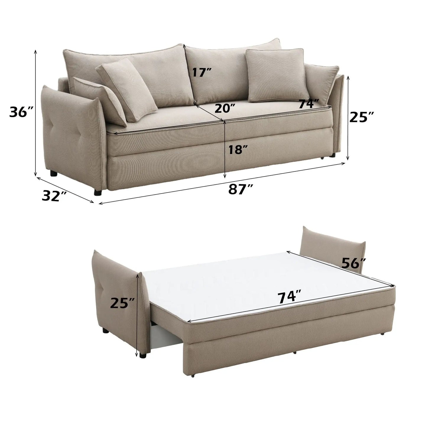 Irina Pull Out Sleep Sofa With Storage Unit
