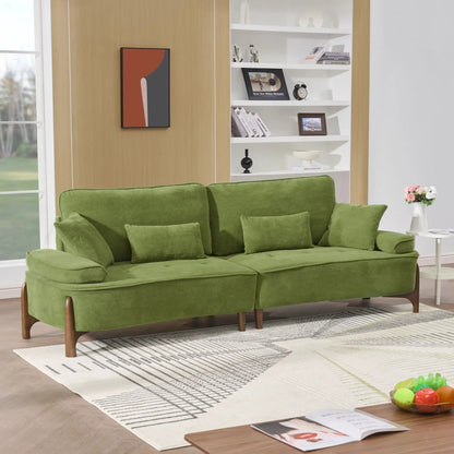 Comfortable Deep Seated Sofa With Pillows sofa in green with legs Unique Piece Furniture on Tampa Home & Garden Store