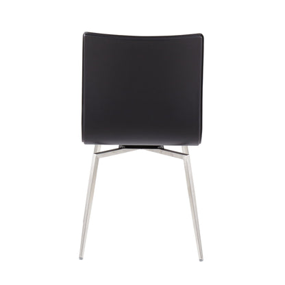 Contemporary upholstered chair with swivel base, black faux leather, HouseOfZazla set of 2 on Tampa Home & Garden Store