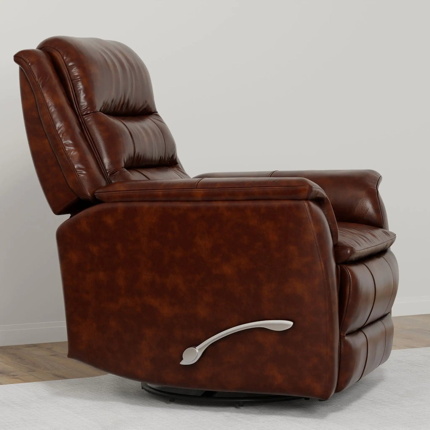 Swivel Recliner brown leather with manual footrest by Unique Piece Furniture on Tampa Home & Garden Store