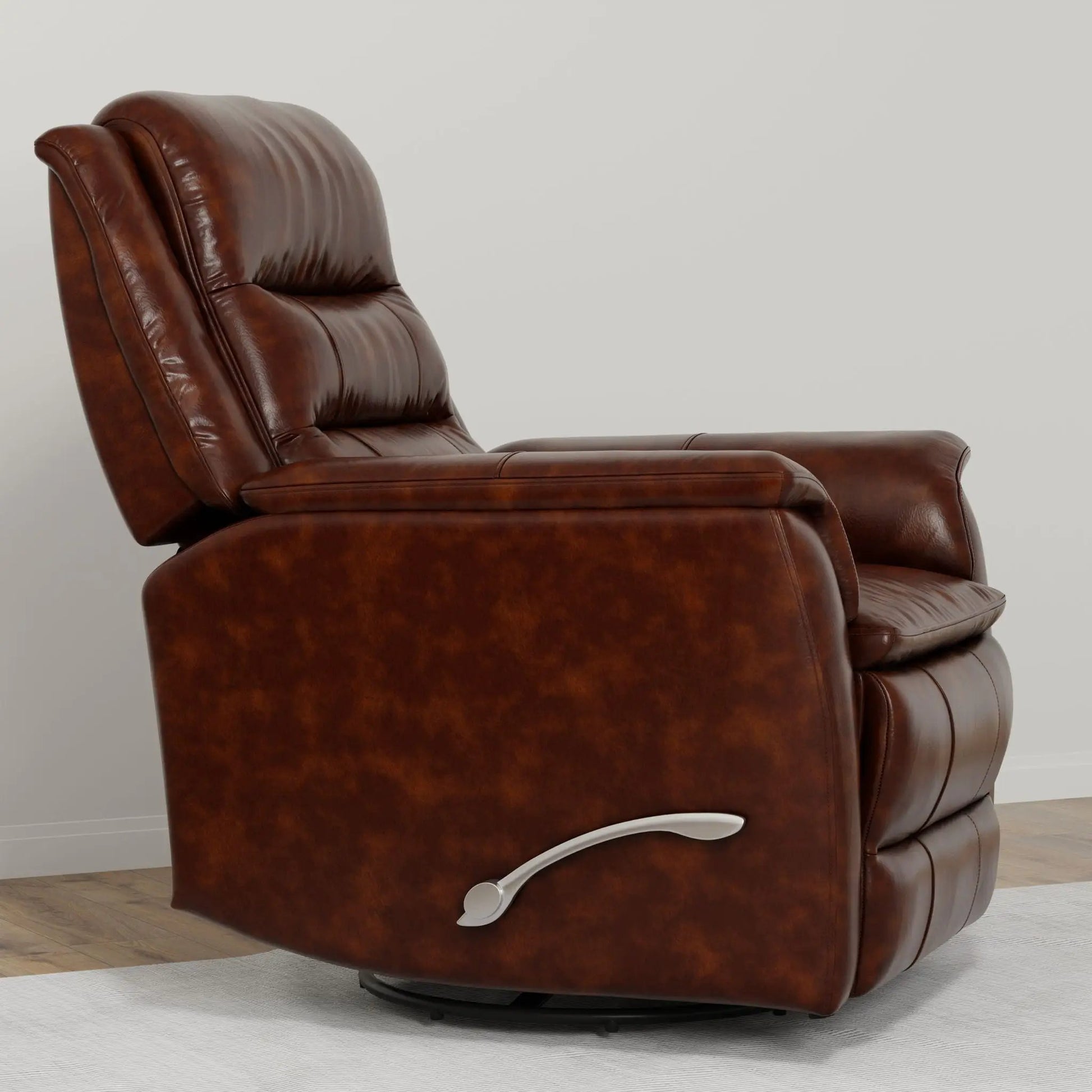 Swivel Recliner brown leather with manual footrest by Unique Piece Furniture on Tampa Home & Garden Store