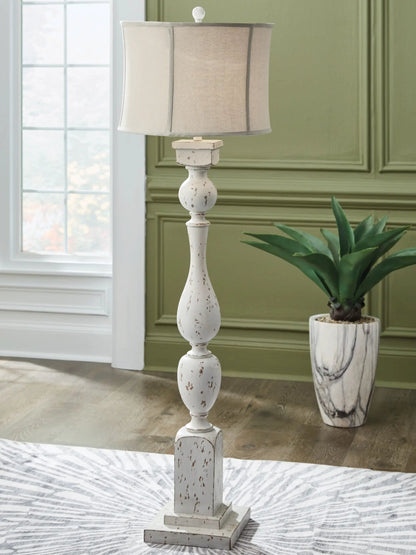 Madsbrook Poly Floor Lamp Antique White Finish