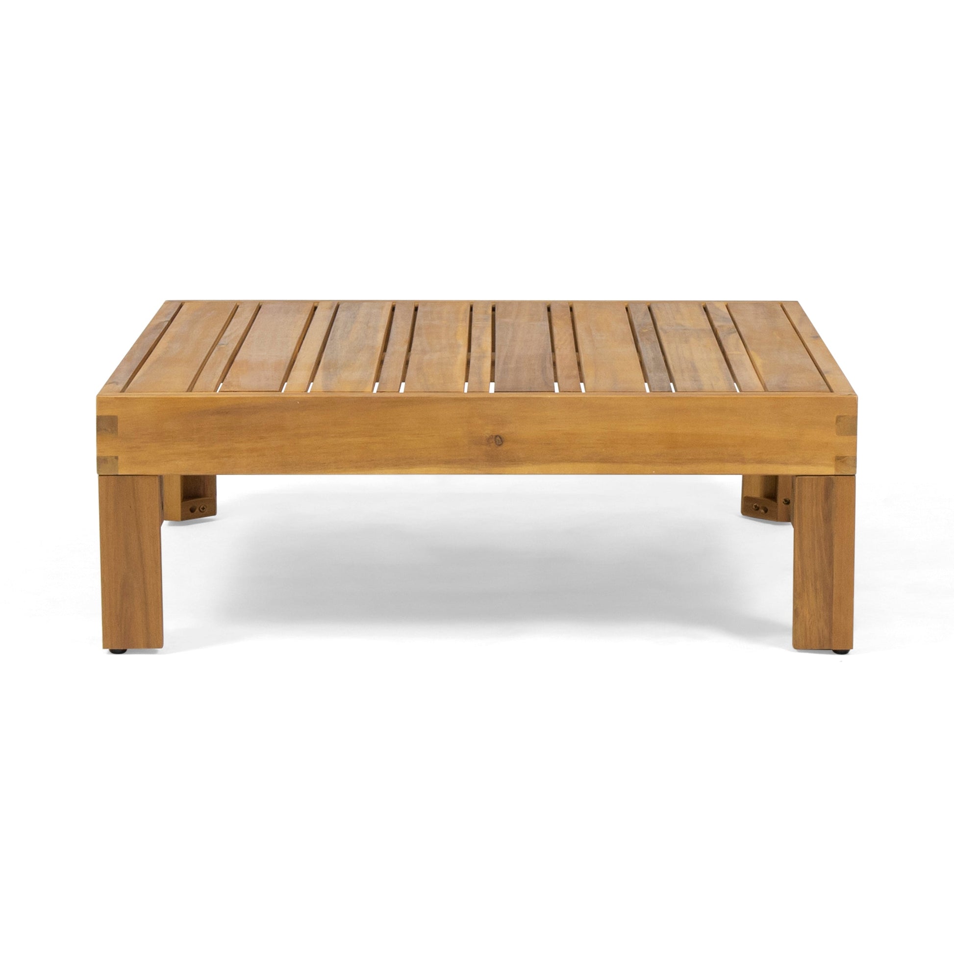 OANA outdoor wooden coffee table with slatted top in warm brown wood on Tampa Home & Garden Store