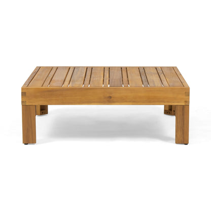 OANA outdoor wooden coffee table with slatted top in warm brown wood on Tampa Home & Garden Store