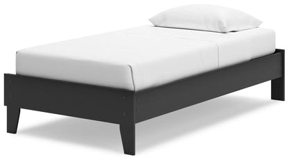Socalle platform bed by Unique Piece Furniture with dark wood frame and white mattress on Tampa Home & Garden Store