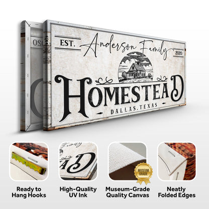 Homestead Sign XII canvas by Tailored Canvases, rustic vintage farmhouse crafting canvas on Tampa Home & Garden Store