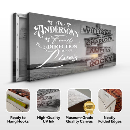 Tailored Canvases Direction Of Our Lives Family Farm Names Sign III canvas wall art on Tampa Home & Garden Store