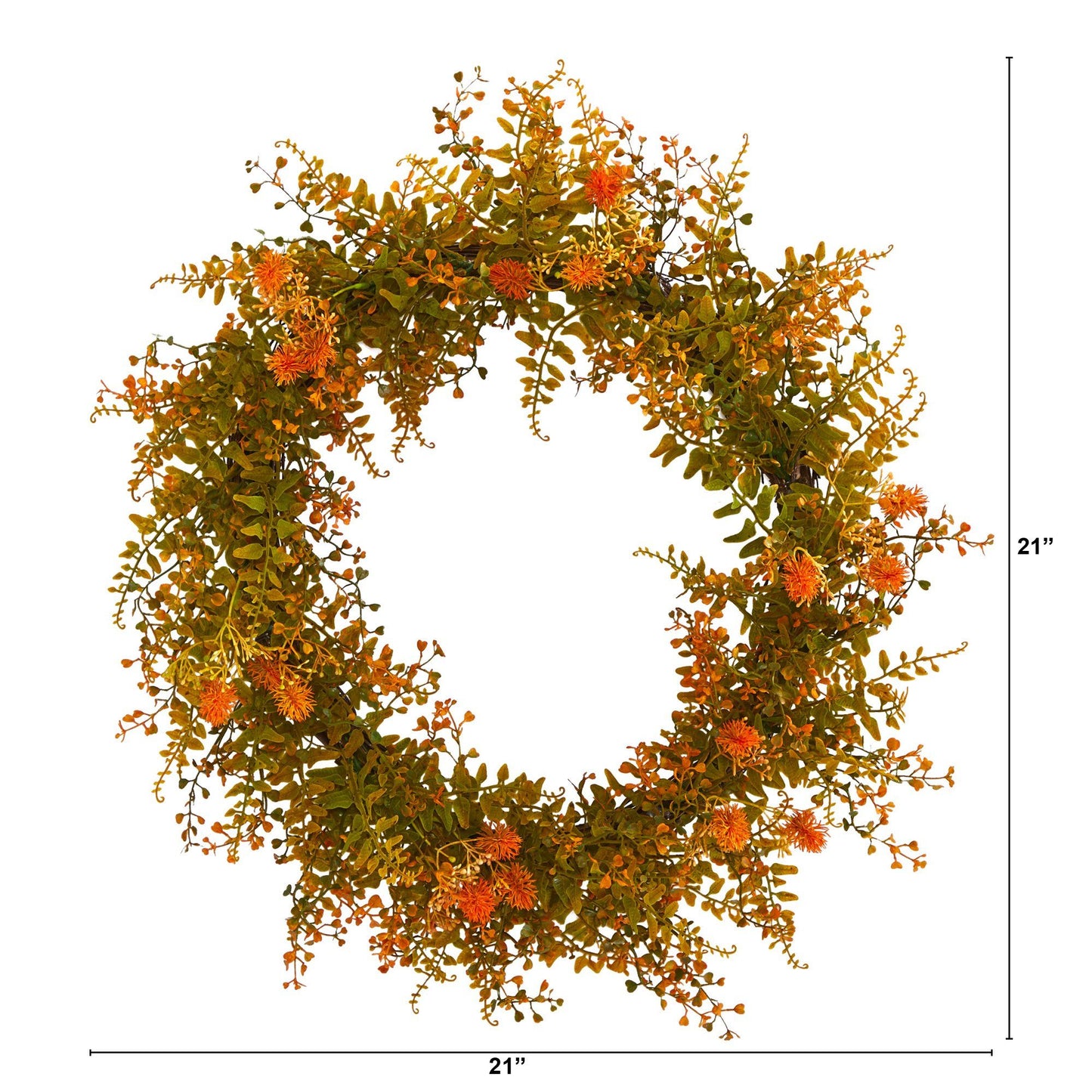 21” Autumn Fern Artificial Wreath - Tampa Home & Garden Store