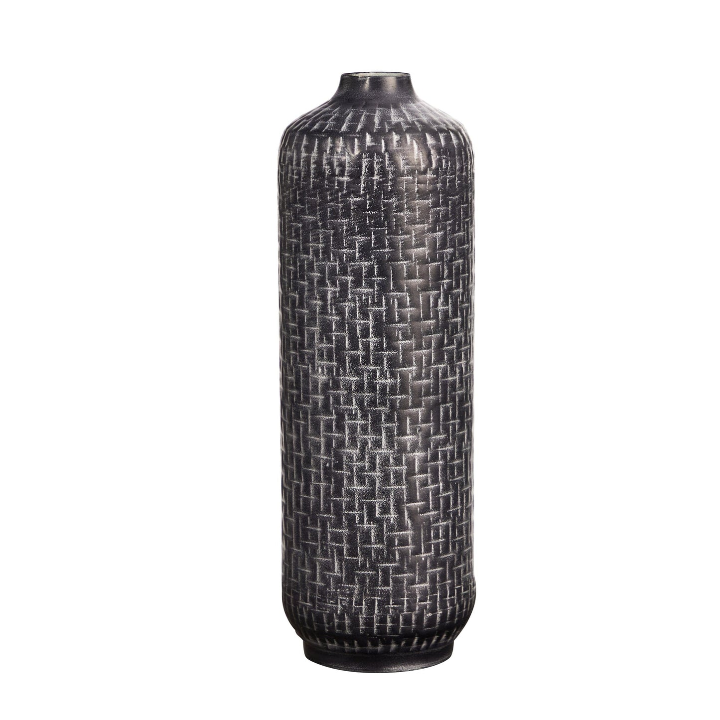 21” Embossed Metal Cylinder Vase - Tampa Home & Garden Store