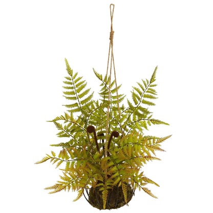 21” Fern Artificial Plant in Metal Hanging Basket - Tampa Home & Garden Store