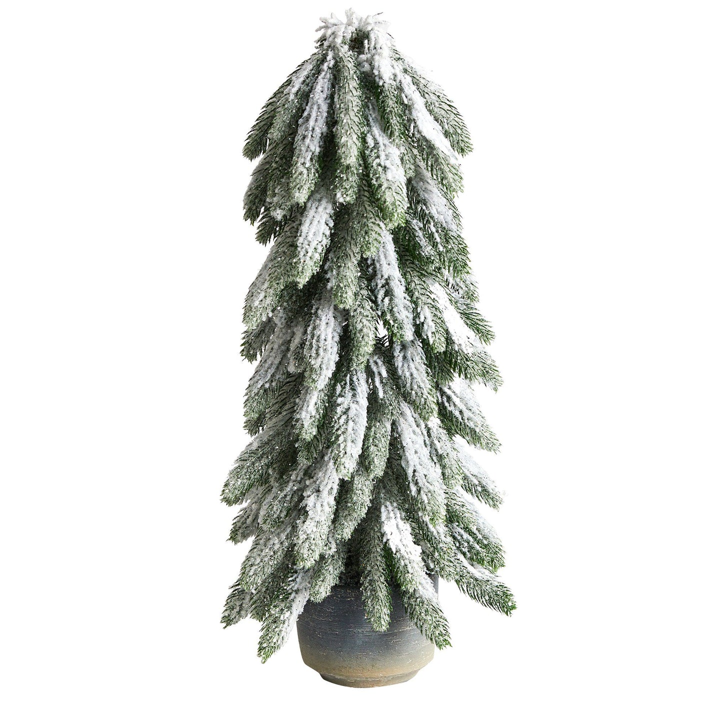 21” Flocked Artificial Christmas Tree in Decorative Planter - Tampa Home & Garden Store