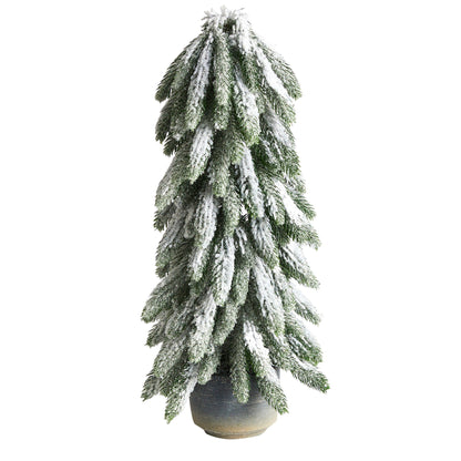 21” Flocked Artificial Christmas Tree in Decorative Planter - Tampa Home & Garden Store