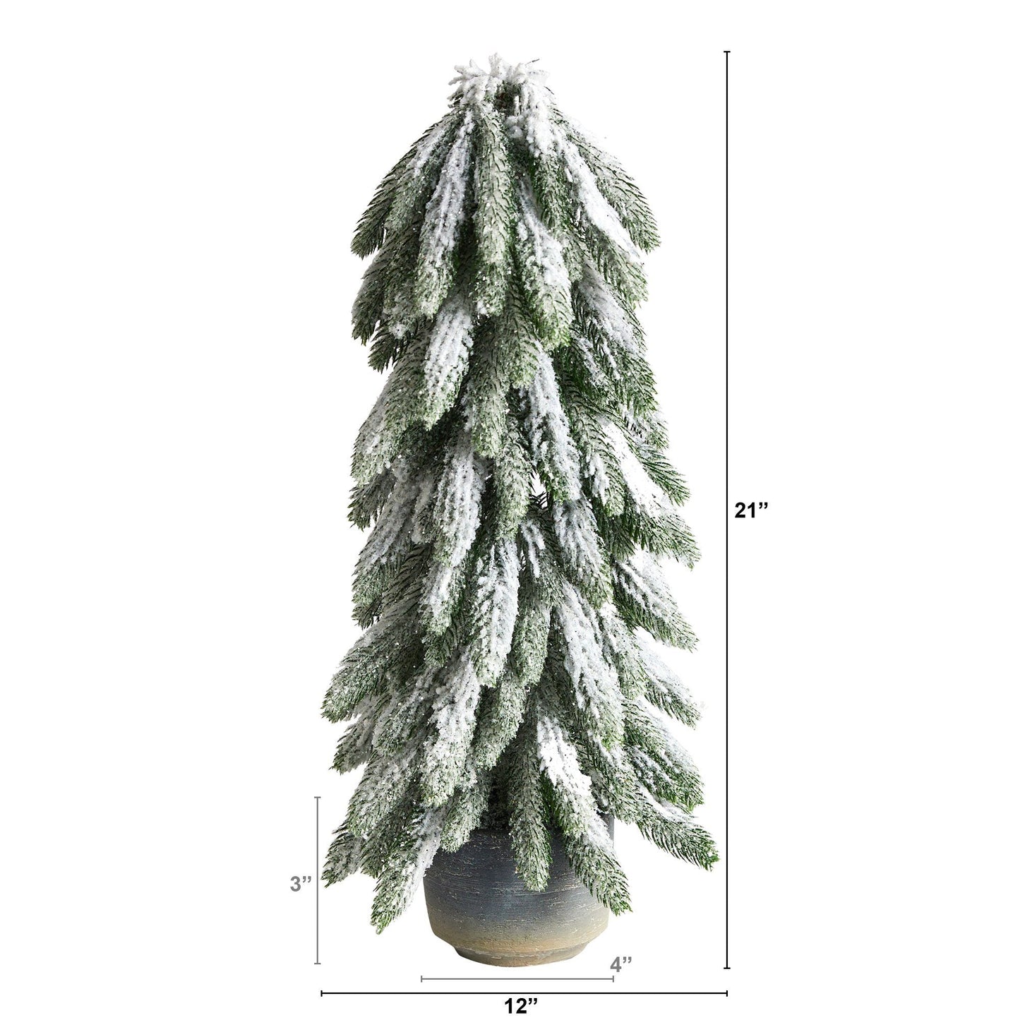 21” Flocked Artificial Christmas Tree in Decorative Planter - Tampa Home & Garden Store