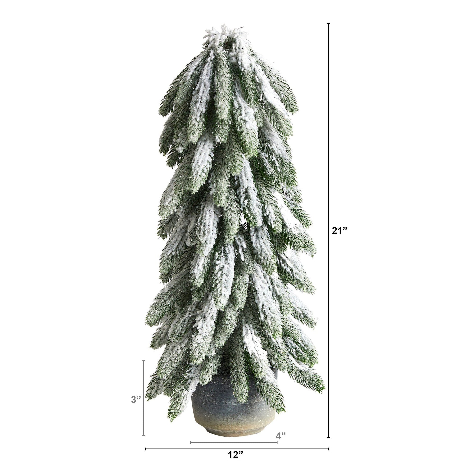 21” Flocked Artificial Christmas Tree in Decorative Planter - Tampa Home & Garden Store