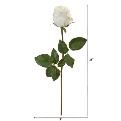 21” Rose Bud Artificial Flower (Set of 6) - Tampa Home & Garden Store