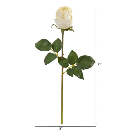 21” Rose Bud Artificial Flower (Set of 6) - Tampa Home & Garden Store