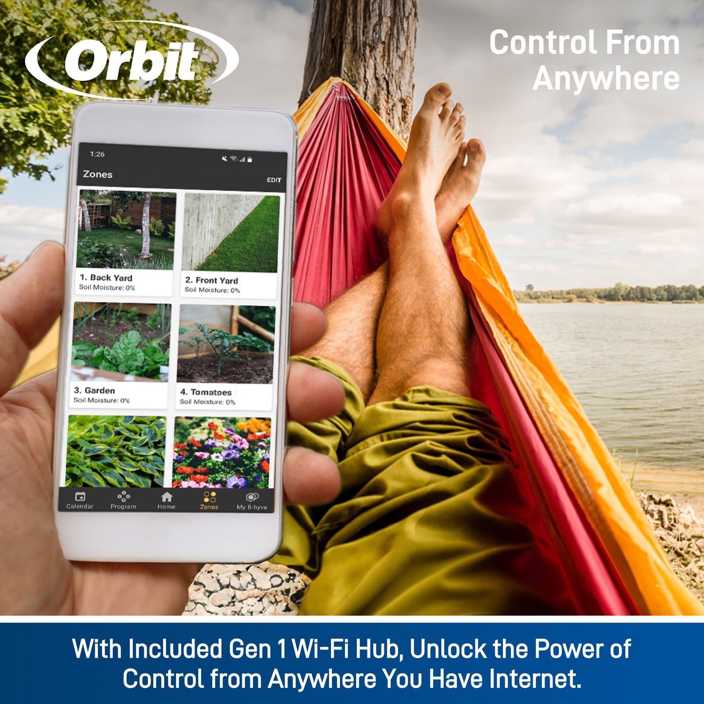 B-hyve Gen 1 Smart Hose Timer with Hub 21004 by Orbit Irrigation, app-enabled hose timer on Tampa Home & Garden Store