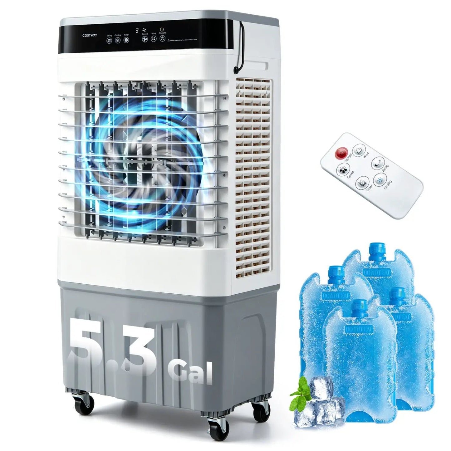 Evaporative Air Cooler 2100 CFM With 5.3 Gal Tank