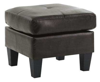 HouseOfZazla black faux leather ottoman with tufted top on Tampa Home & Garden Store