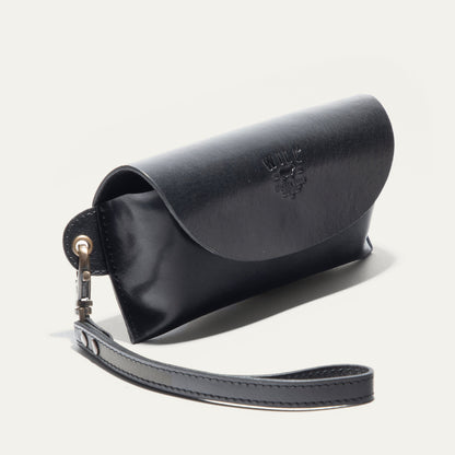 The Eyeglass Case by Will Leather Goods, black leather with embossed logo on Tampa Home & Garden Store