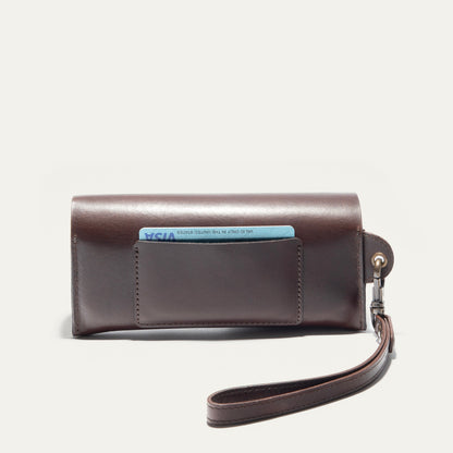 Will Leather Goods brown leather eyeglass case with strap on Tampa Home & Garden Store