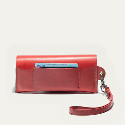 Eyeglass Case by Will Leather Goods, red leather with detachable strap on Tampa Home & Garden Store