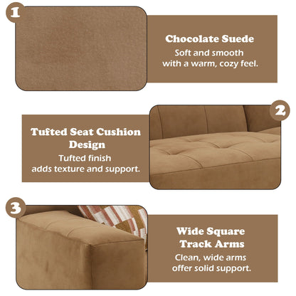 Modular Sofa with Chocolate Cushions and Pillows