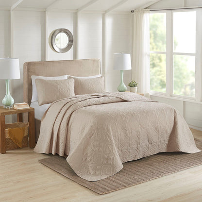 3 Piece Reversible Bedspread Set Khaki Full/Queen bedding on Tampa Home & Garden Store