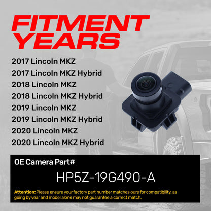 Master Tailgaters OE backup camera for Lincoln MKZ 2017-2020; HP5Z-19G490-A, black camera on Tampa Home & Garden Store